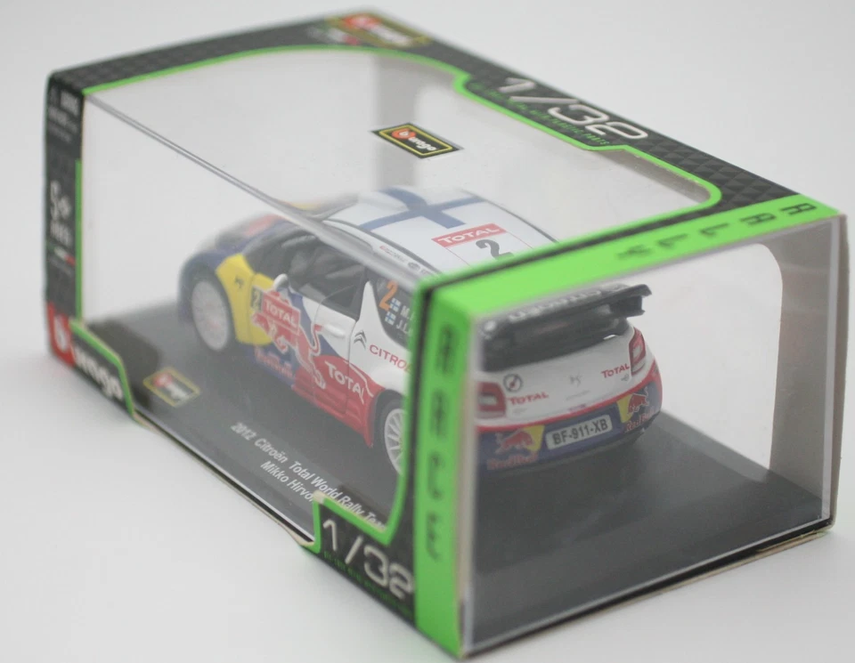 Bburago Citroën DS3 WRC Red Bull Rally Race Modellino Auto 1:32 Scala Die-Cast - Immagine 3 di 4