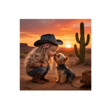 5D Animal Dog Diamond Painting Kits for Adults,Little Girl Kissing Dog Diamond A