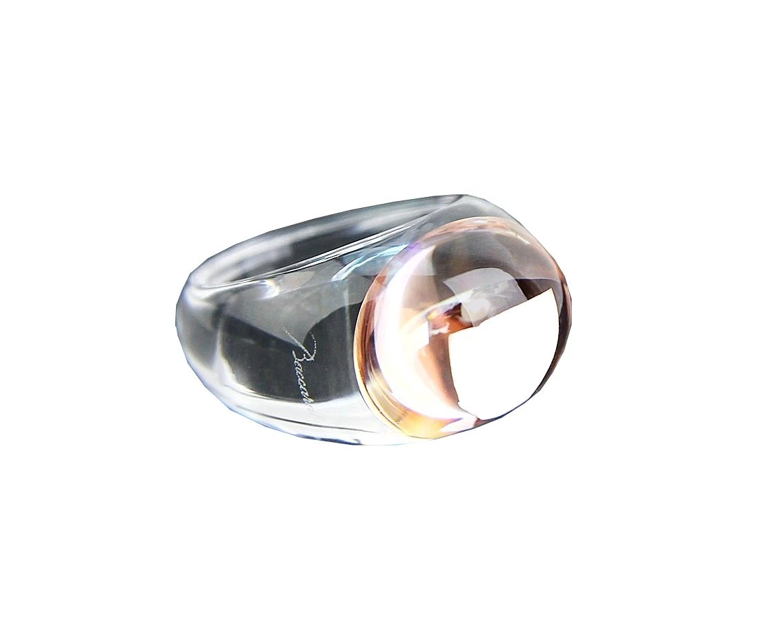 Bague Baccarat Galea - Cristal Miel Plaqué Or 18k Sur Argent - Taille 6.5 - Neuf Avec étiquette