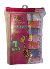 Fruit of the Loom Girl's Tagless Toddler Brief Underwear Pack of 7 