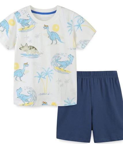 2T Toddler Boys 2 Piece Dinosaur Short Sleeve And Short Set Size 2T