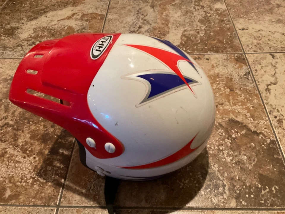 VINTAGE THH HELMETS CLASSIC MX BMX HELMET ( YOUTH XS ) RED WHITE & BLUE Foto 3 de 4