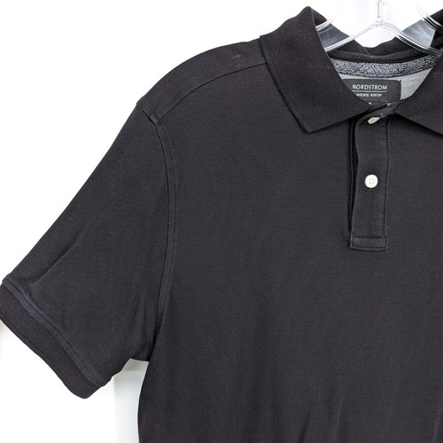 Nordstrom Herren Shop Poloshirt S Schwarz Kurzarm 100% Baumwolle Classic Preppy - Bild 4 von 9
