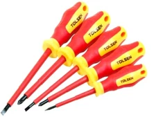TOLSEN 5pc VDE 1000V ELECTRICIAN'S INSULATED SCREWDRIVER SET PHILLIPS #38012