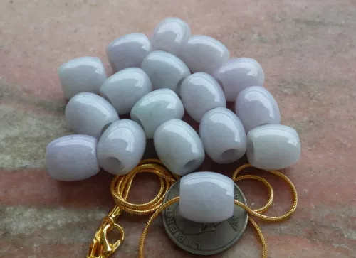 1 Pc Certified lavender Burma Natural A Jade jadeite Pendant Circle Bead - Picture 11 of 11