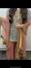 Gorgeous occasion HEAVY Party Wedding Pakistani Outfit Dress Trouser Scarf