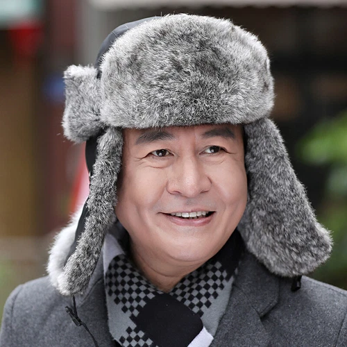 Men's Real Rabbit Fur Hat Russian Ushanka Hat Winter Aviator Trapper Warm Cap - Picture 23 of 26