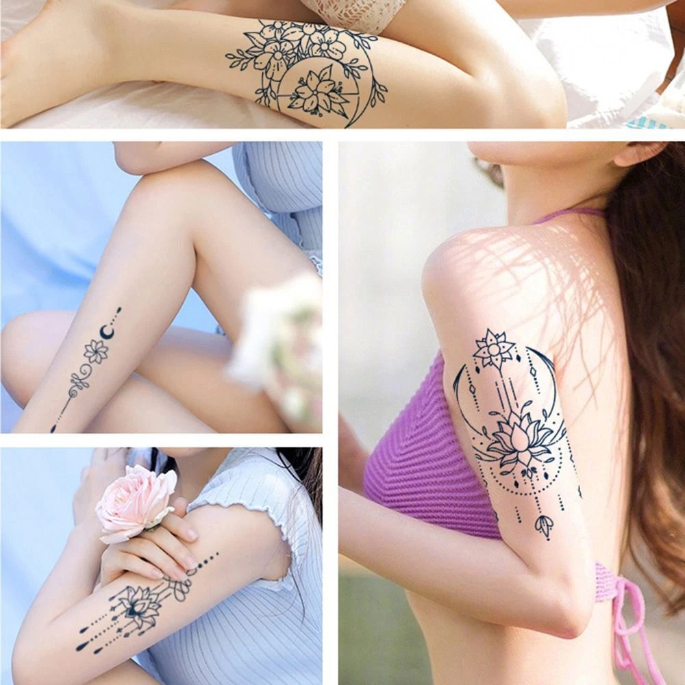 Geometry Tattoos Gardenia Blue Show Tattoos Sticker Geometric Tattoo Sticker
