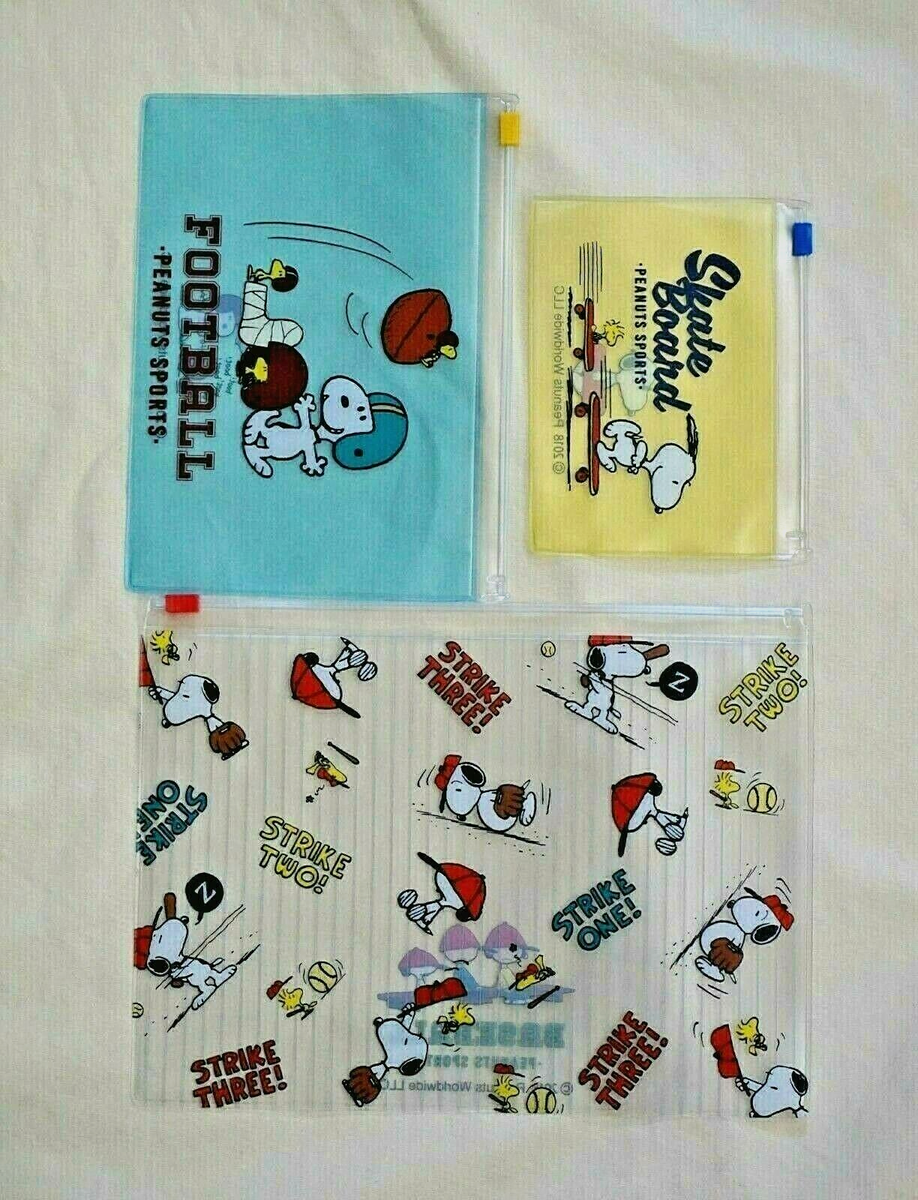 SNOOPY 色々まとめて Set of 3 New Authentic Peanuts Snoopy Japan Sports Plastic Zipper