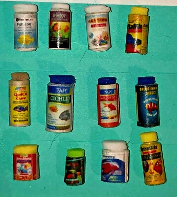 Dollhouse Miniature Aquarium Pet Fish Food 1:12 Animal Goldfish Medicine Treat