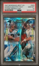 1997 Bowman's Best Aikman, Collins, Stuart, Test Atomic Refractor #MI3 PSA 10