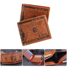 Men's Leather Wallet Money Billfold US 100 Dollar Safe Purse Bifold Card Holder
