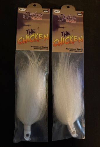 Lot of 2 - OutKast The Chicken Hair Jigs 5/8oz, Color: White
