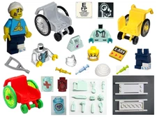 LEGO MEDICAL EQUIPMENT ~ Hospital Doctor Nurse Wheelchair Crutch X-Ray Cast  NEW