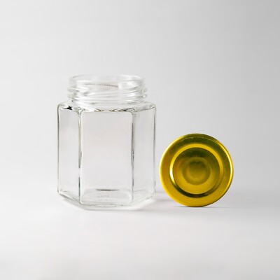 Sechseckige Gläser von 50 ml bis 770 ml mit Deckel Mehrzweck