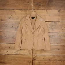 Vintage Mark Alan Suede Jacket L Blazer Beige Womens
