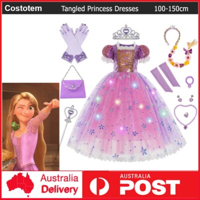 Girls Tangled Rapunzel Princess Dress Cosplay Costume Bookweek Christmas  Dress | eBay Australia