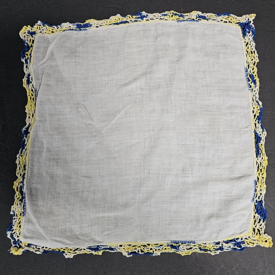 Pañuelo Vintage Blanco Con Crochet Encaje Borde Borde 11" Juego de 3 (D) Foto 2 de 4