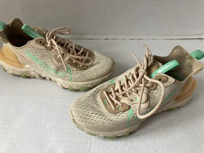 Nike Womens size 7 React Vision Running Shoes Tan Green D/MS/X CI7523-102 J269