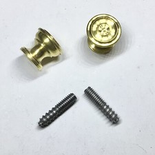 9/16" Decorative Piano Fallboard/Key Cover/Cabinet Knobs, 1 Pair, Solid Brass