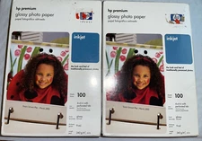 Lot of 2 HP Premium GLOSSY 4X6 Ink Jet Photo Paper 100 SHEETS 10mil Sealed 2003
