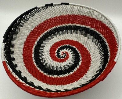 Fair Trade Telephone Hand Woven Wire Basket/Bowl 7 