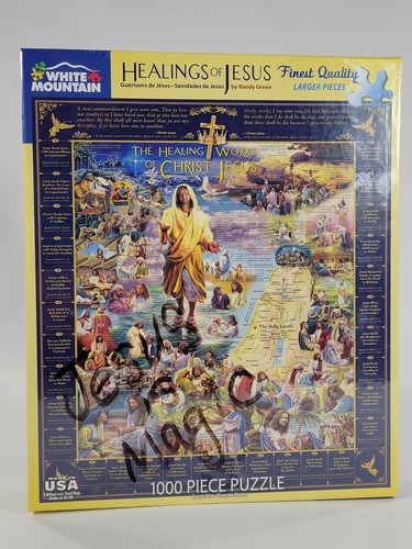 White Mountain Puzzle Healings Works Christ Jesus 1000 Pc New Sealed 24" x 30" - Picture 1 of 3