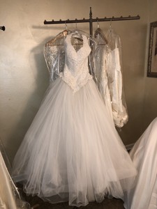 oleg cassini beaded lace wedding dress