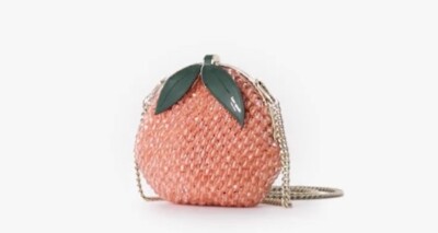 NEW Kate Spade Embellished Crochet Peach Bellini Crossbody Clutch