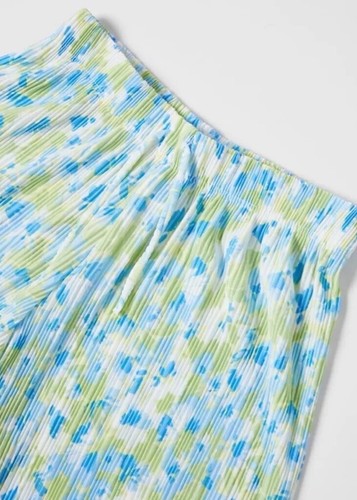 NWT Zara Girls Floral Pleat Culottes Baggy Wide Pants Boho Crew Pointelle 7 - Picture 2 of 8