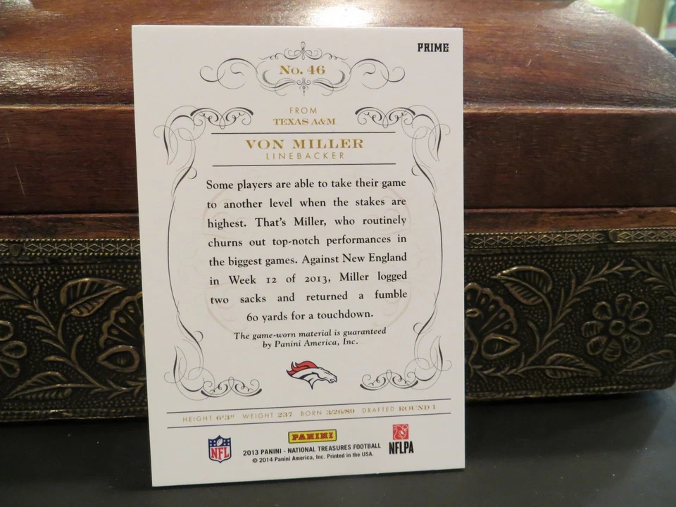 National Treasures Century Materials Prime Jersey Broncos Von Miller 21/25  2013 - Image 4 of 4