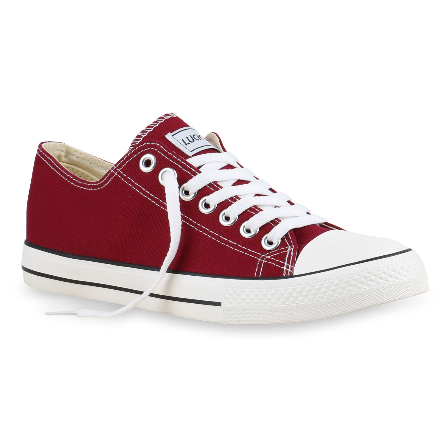 Damen Sneaker Low Canvas Turnschuhe Schnürer