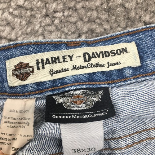 Harley Davidson Mens Jeans Size 38 X 29 High Rise Straight Leg 100% Cotton - Picture 9 of 11