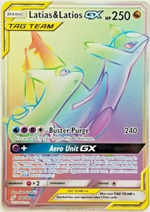 Details About Latias Latios Gx Secret Rainbow Rare 190181 Team Up Pack Fresh Nmm