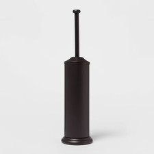 Metal Oil Rubbed Toilet Brush And Holder Set Bronze Steel Construction
