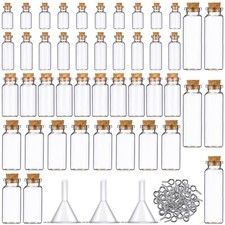 Sherli 45 Pcs Small Mini Glass Bottles with Cork Stoppers Small Glass Jars wi...