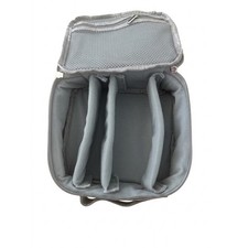 Grey Padded Electronics Travel Organizer Bag with Adjustable Dividers