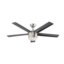 Merwry 48 in. Integrated LED Indoor Brushed Nickel Ceiling Fan with Light Kit an