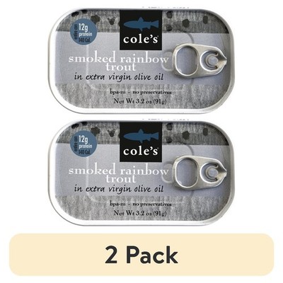 (2 pack) Coles Smoked Rainbow Trout in Olive Oil 3.2 oz - Fish Fillet
