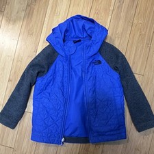 The North Face Toddler 4T Blue/Gray Quilted Hooded Full Zip Jacket