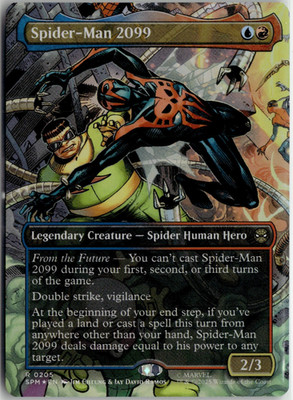 Spider-Man 2099 0205 Borderless Spider Man MTG Magic The Gathering Card FOIL NM