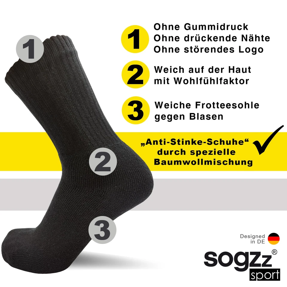 10-100 Paar SOGZZ® Tennissocken Arbeitssocken 80% Baumwolle Socken Sportsocken - Bild 3 von 4