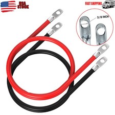 1 Pair 4 AWG 18 Inch Battery Cables Set with Terminals Battery Inverter Cable