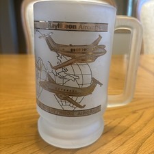 Vintage 1995 Metallic Gold Frosted Mug Raytheon Aircraft - Lions Mktg