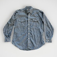 Vintage Levi Strauss Long Sleeve Button Up Shirt - Size In Desc - Blue Striped