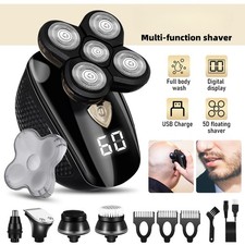 5D 7-in-1 Rotary Electric Shaver Rechargeable Bald Head Hair Beard Trimmer Razor