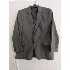Lauren Ralph Lauren Blazer Men's 44R Dark Gray Pinstriped 100 Wool Sport Coat