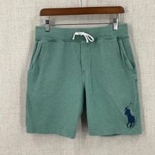 Polo Ralph Lauren Sweat Shorts Mens M Green Big Pony Logo Cotton Classic Casual