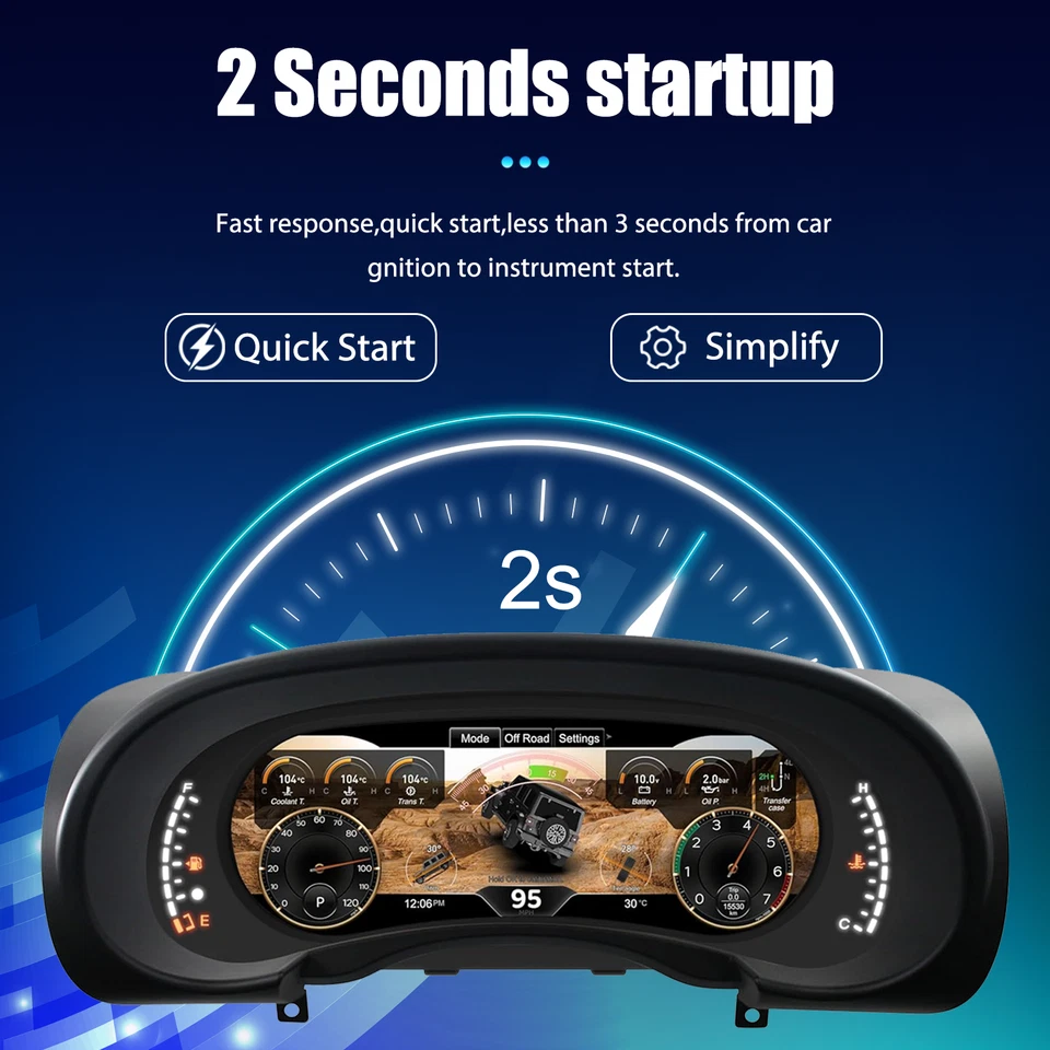 Digital Display Instrument Speedometer Cluster For Jeep Wrangler JK 2007-2010 Foto 3 de 4