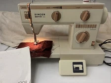 Vintage Singer Merritt 4019 Sewing Machine W/ Manual, Pedal , Accessories Works!